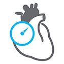 An icon of a heart with the pressure gauge