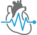 An icon of a heart with a pulse line drawn through the centre